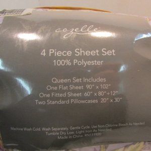 Cozelle Jacqueline Purple Design Queen Sheet Set